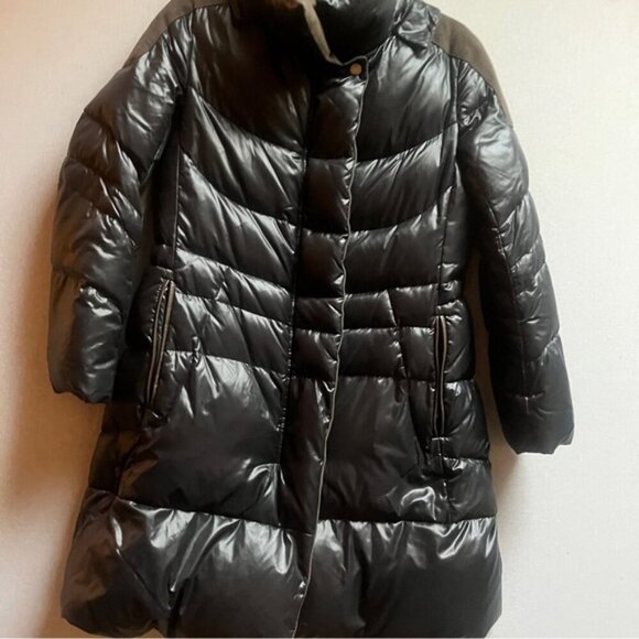Time Duck Feather Down Puffer Jacket Mid Length Black Size M - Picture 7 of 13